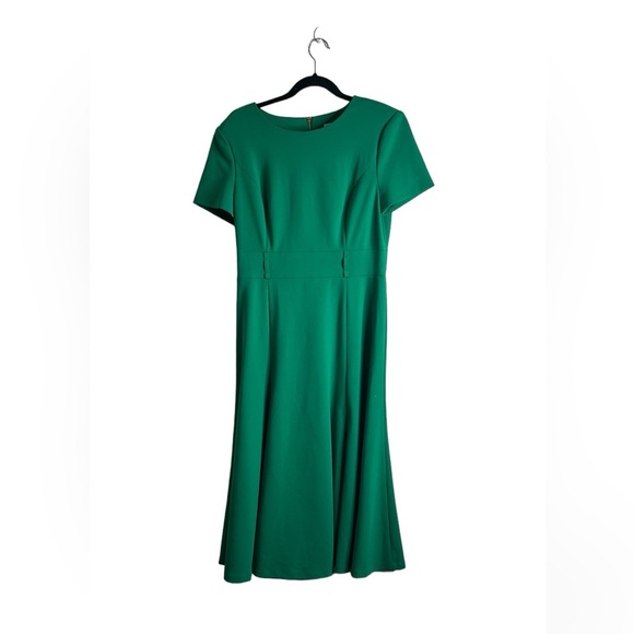 Calvin Klein midi dress front slit green size 8 - Picture 2 of 9